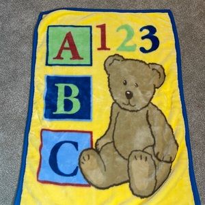 Boyds Bears & Friends So Soft Fleece Baby Blanket ABC Like New